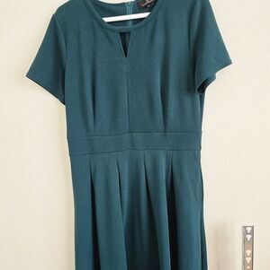 Womens Teal Flare Dress With Hidden Pockets